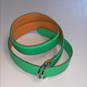 Ralph Lauren Golf Green Leather Belt Silver Hardware M